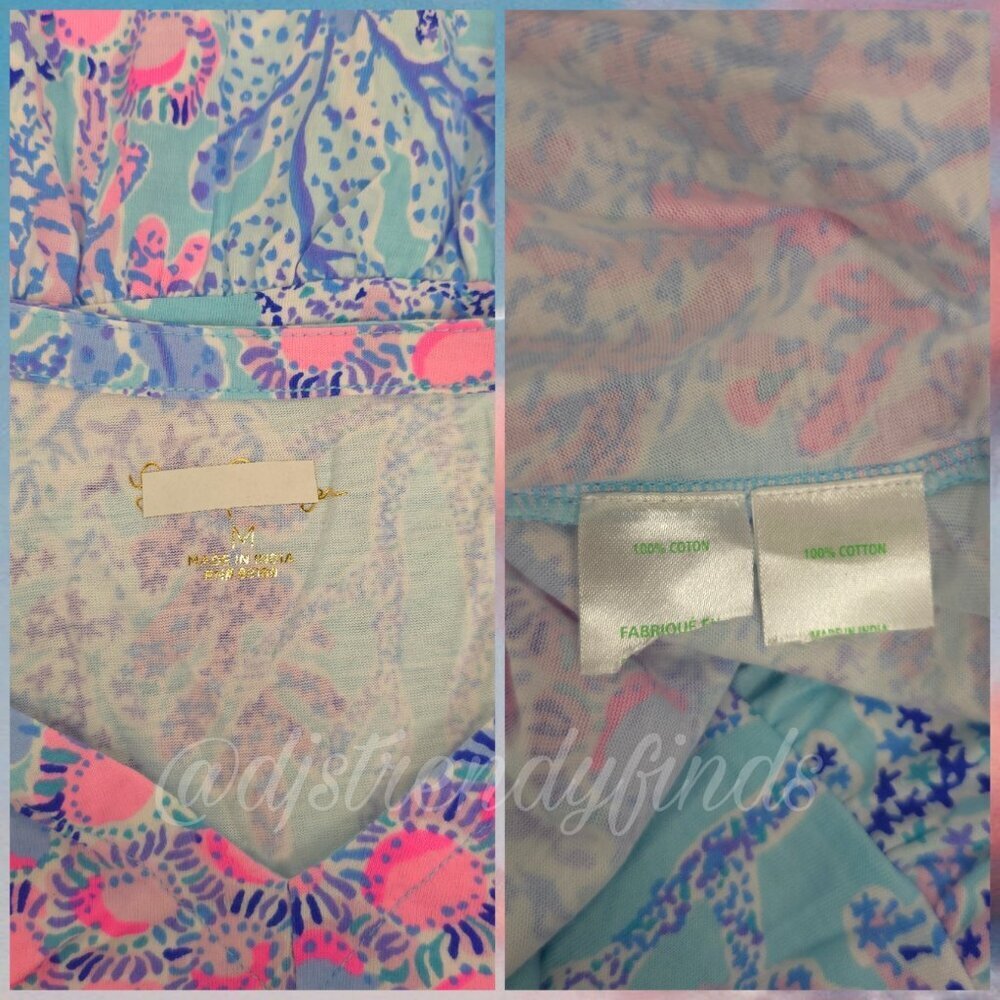 NWOT Lilly Pulitzer Kawai Flutter Sleeve Blue Ibiza Now You Sea Me M,L,XL - Picture 12 of 16